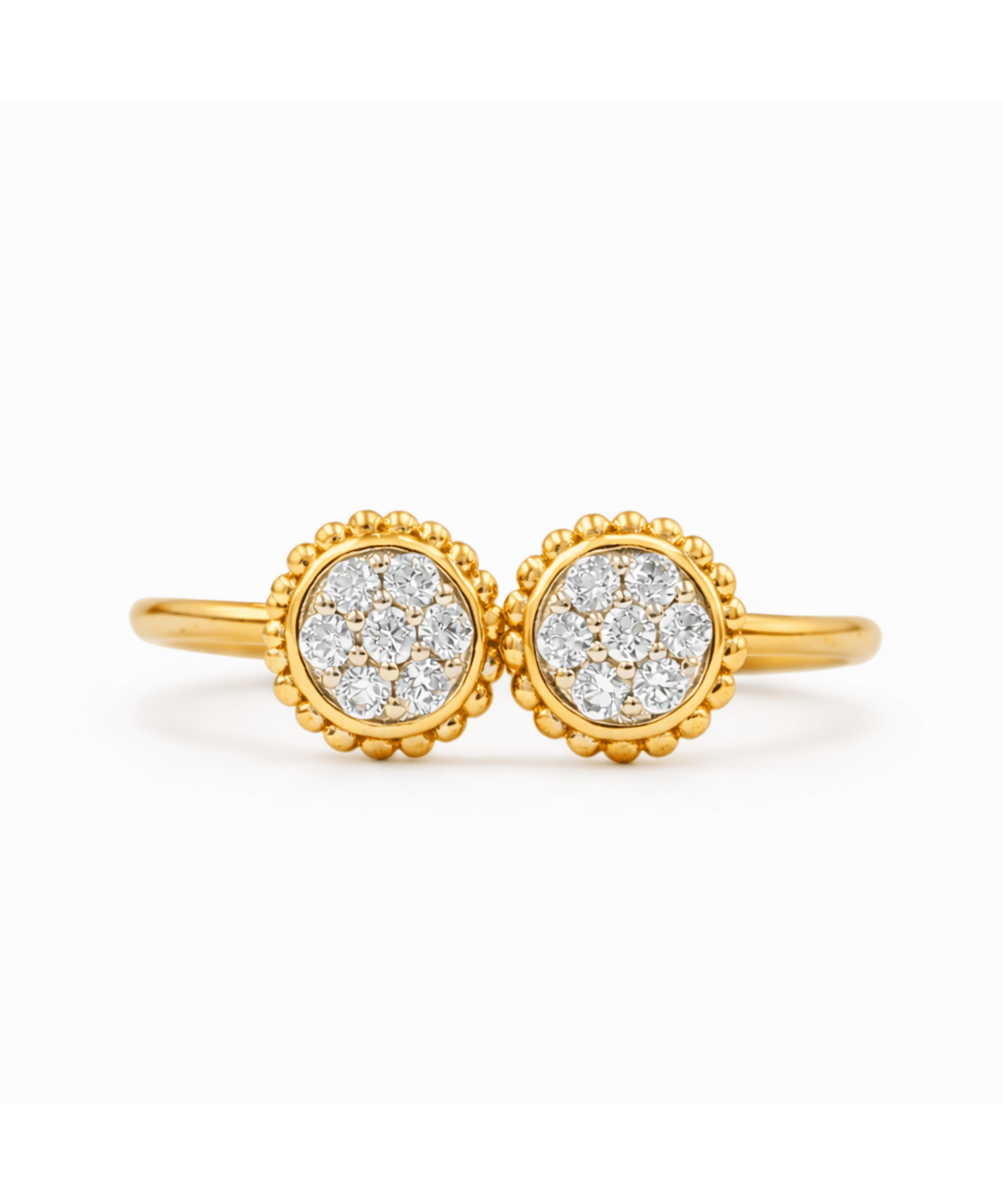 Rose Gold Twin Halo Ring alternate view