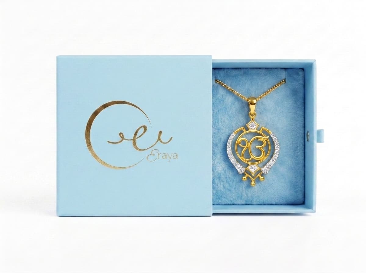 Golden Ik Onkar Pendant thumbnail 3