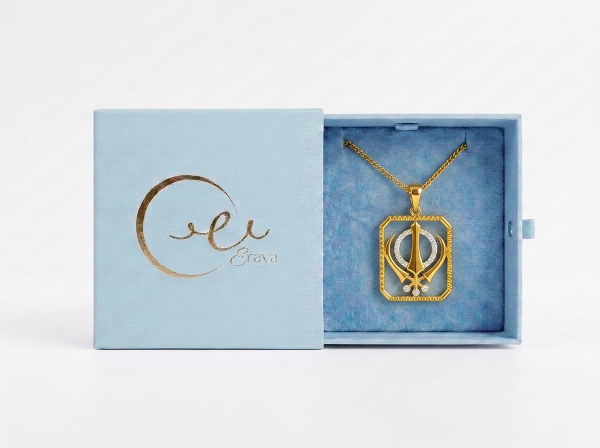 Golden Khanda Frame Pendant thumbnail 3