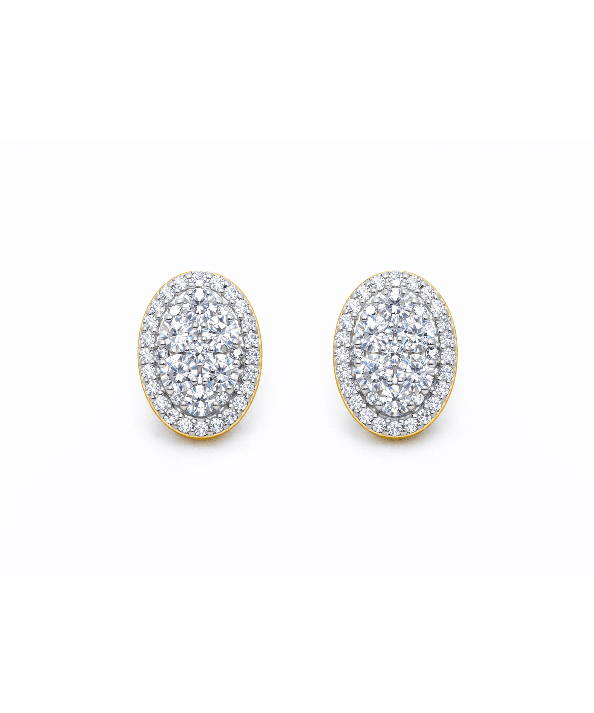 Diamond Oval Stud Earrings alternate view