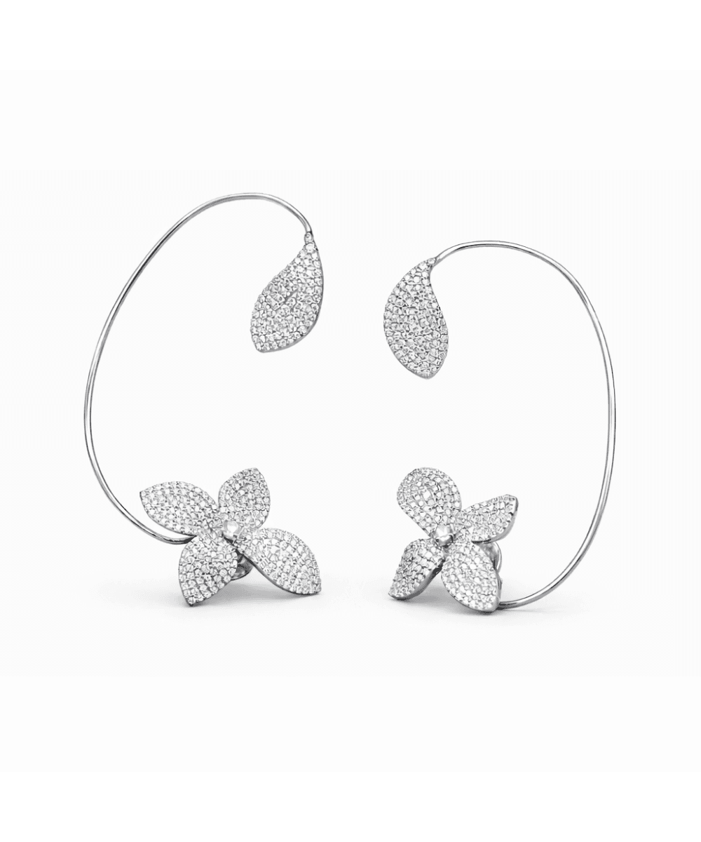 Floral Ear Cuff and Stud Earring Set alternate view