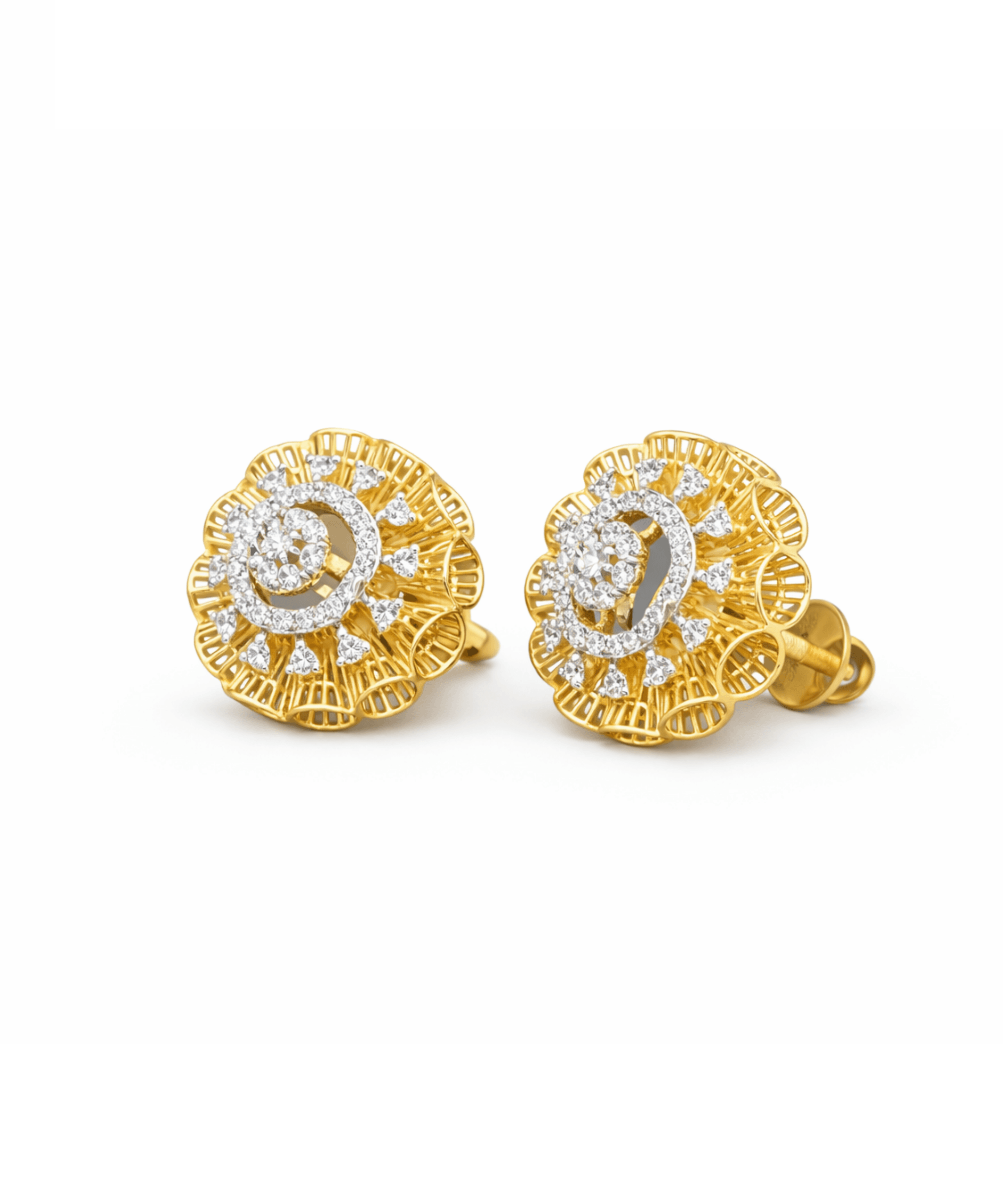 Floral Filigree Stud Earrings