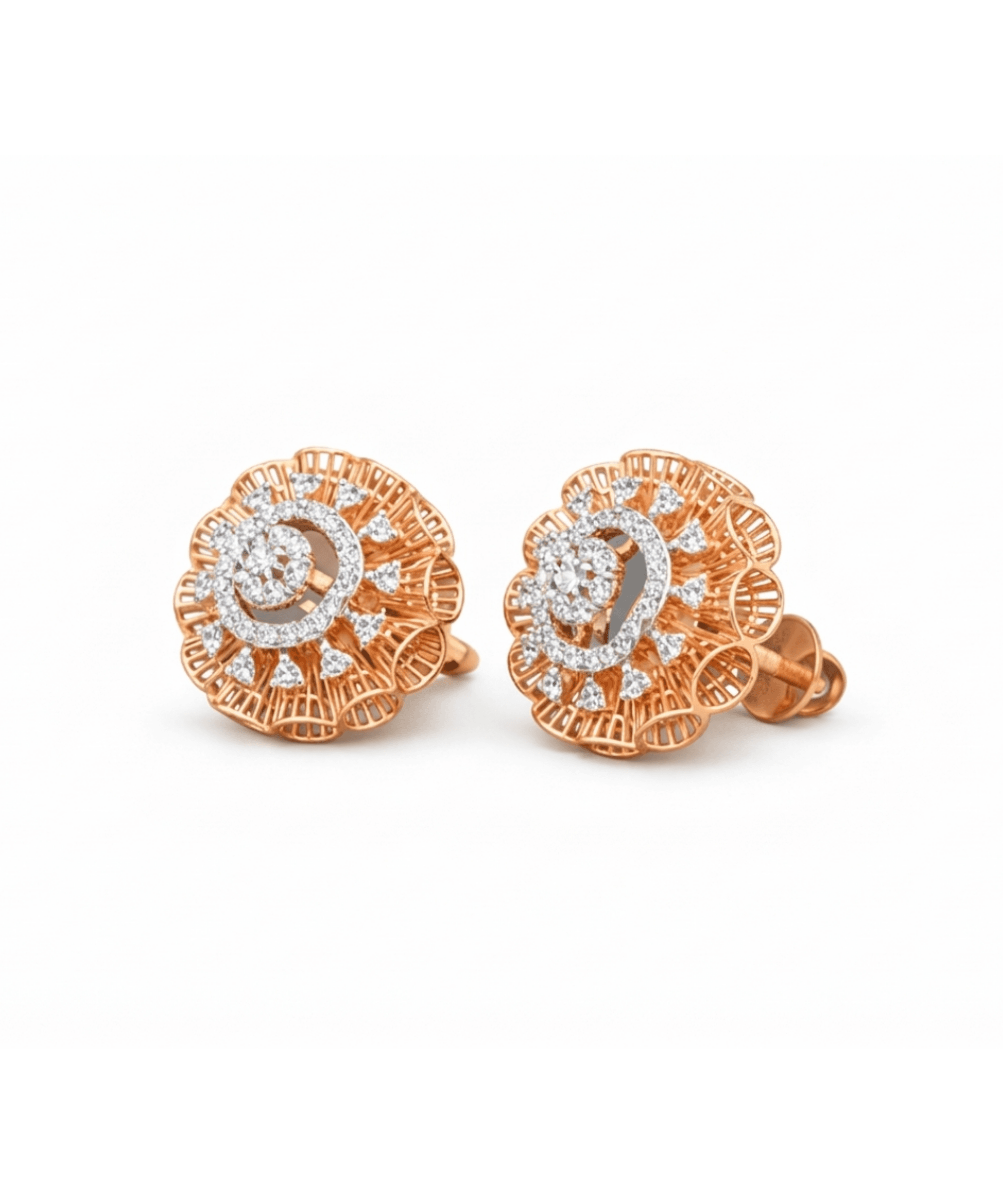 Floral Filigree Stud Earrings alternate view