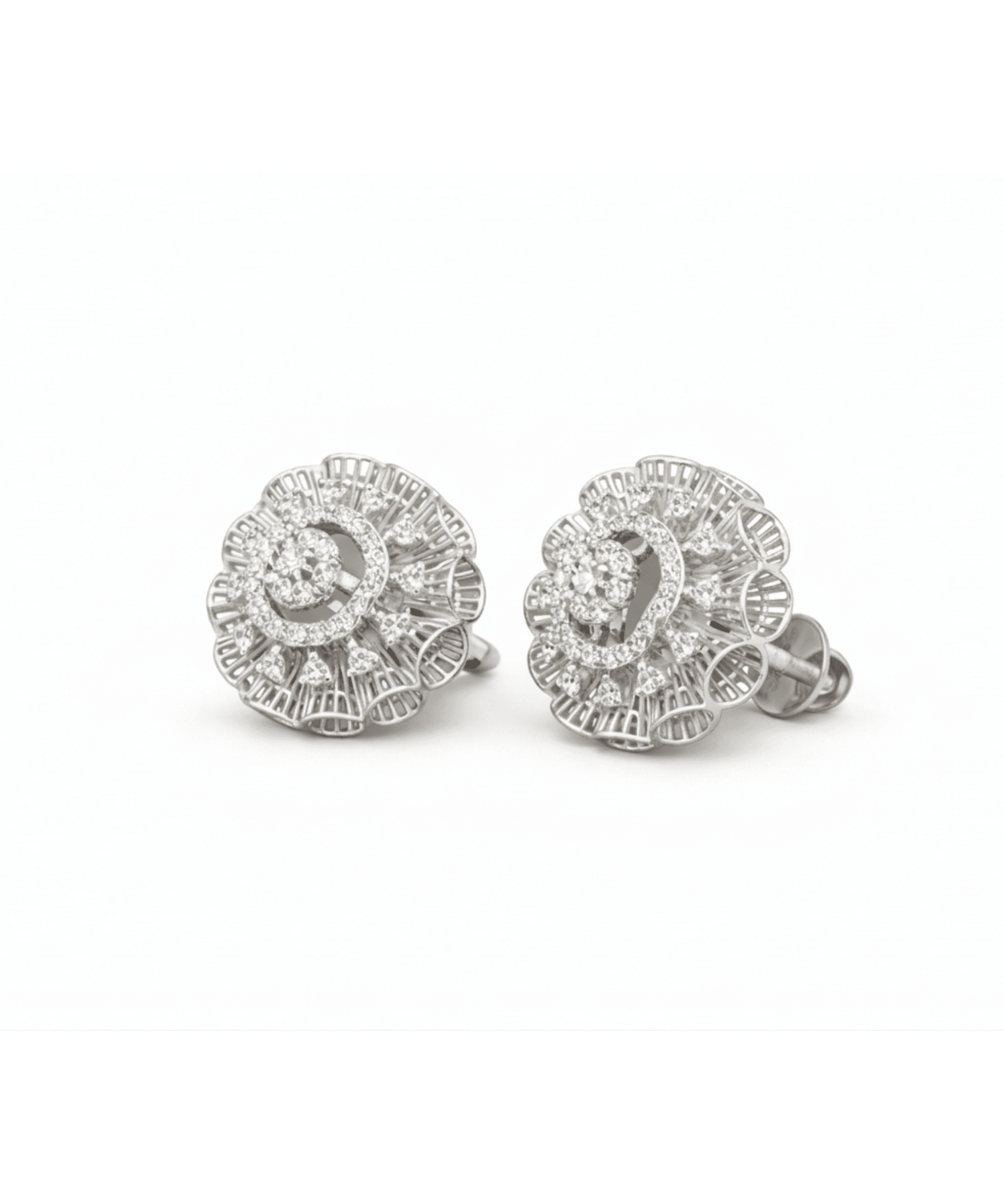 Floral Filigree Stud Earrings alternate view