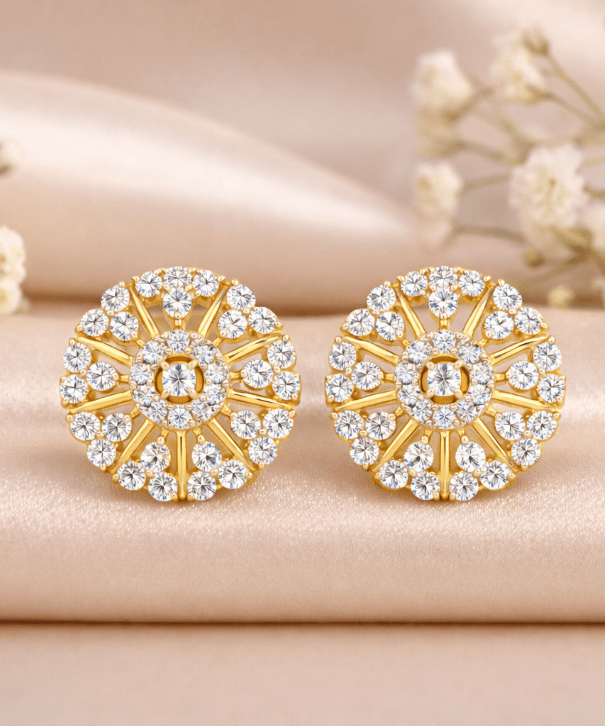 Floral Sunburst Stud Earrings alternate view