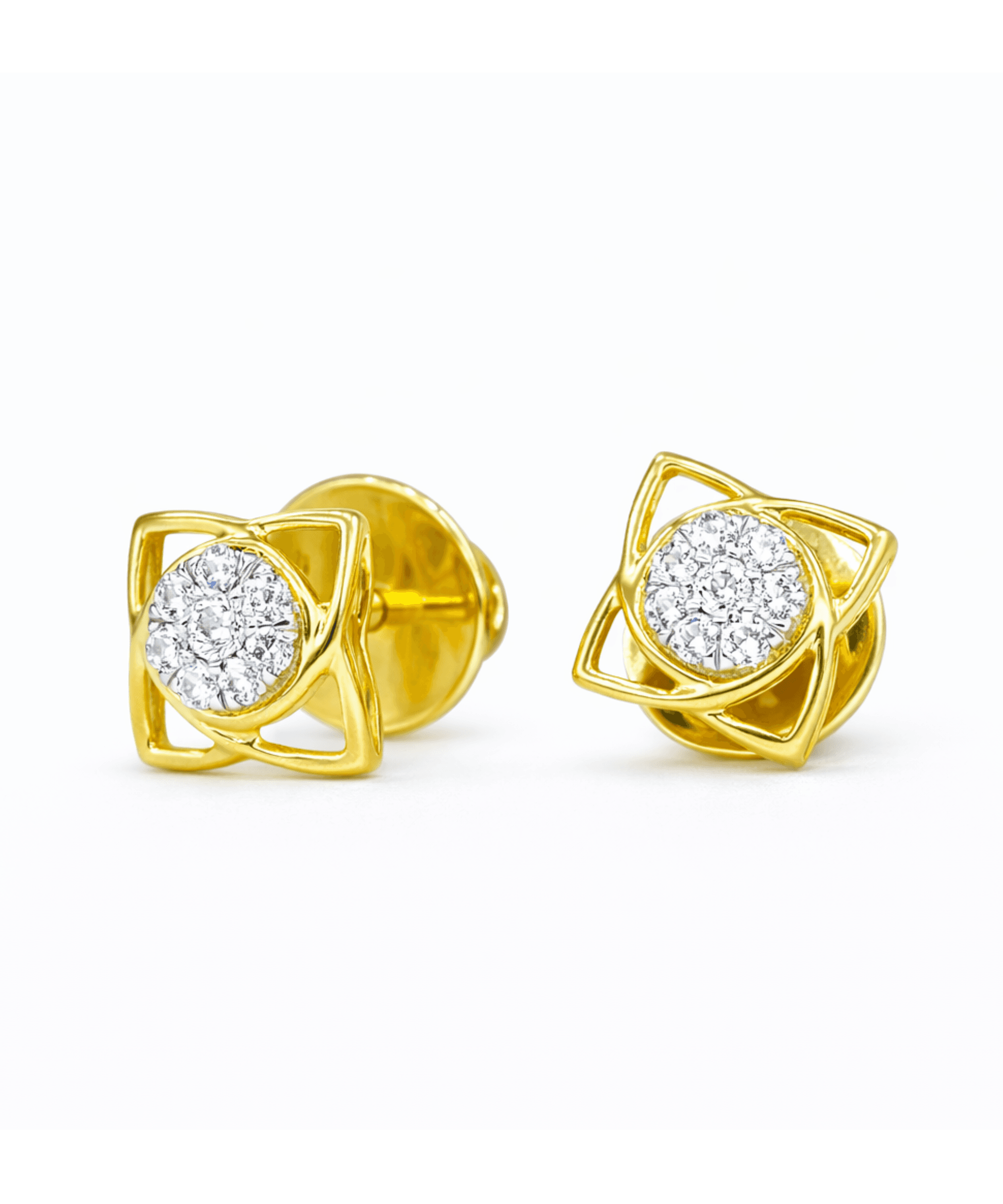Geometric Halo Stud Earring