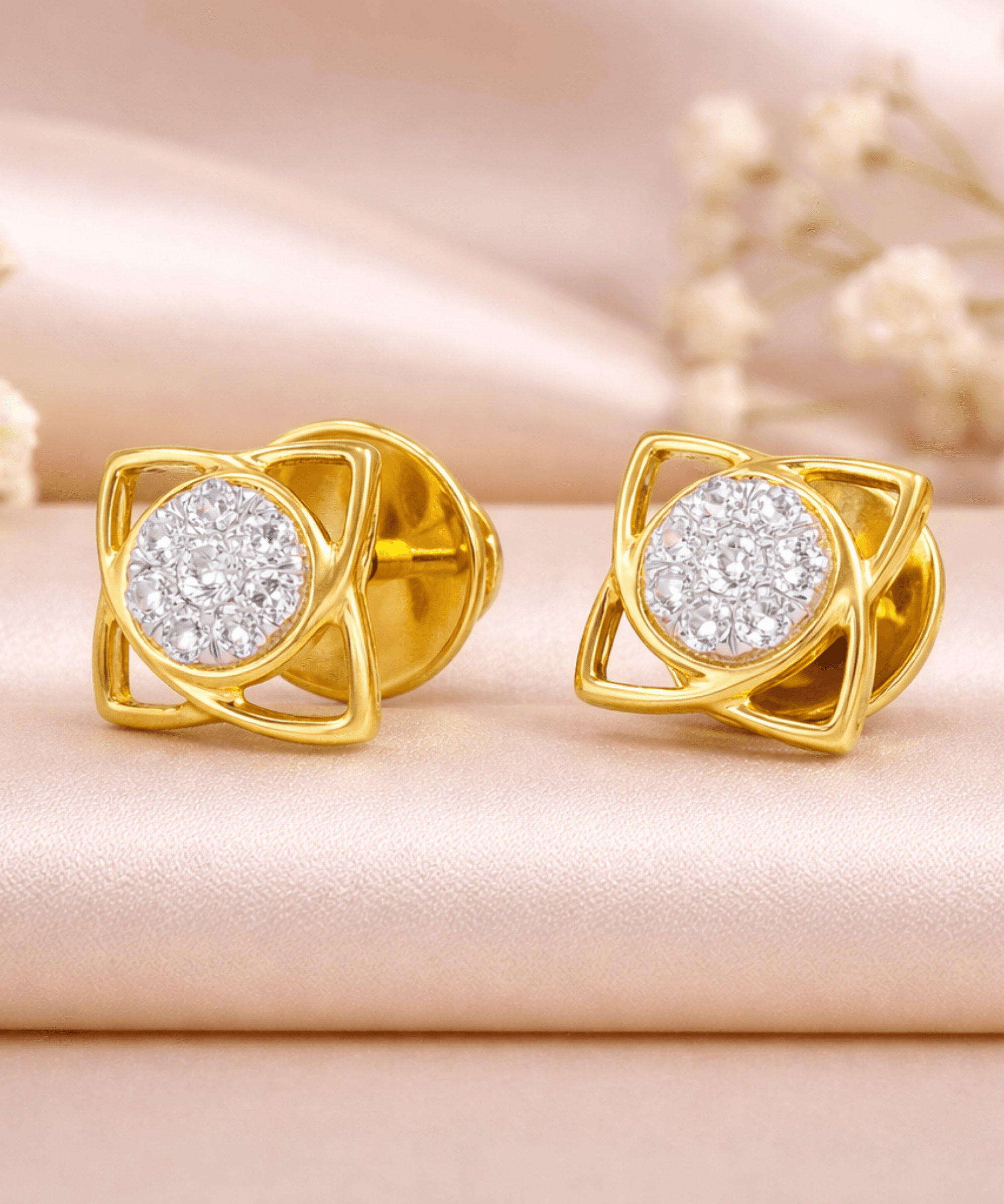 Geometric Halo Stud Earring alternate view