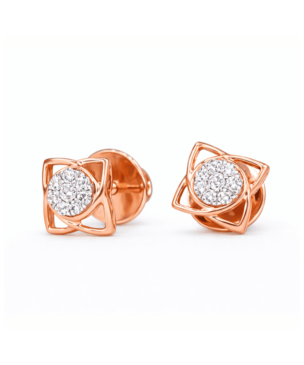 Geometric Halo Stud Earring alternate view