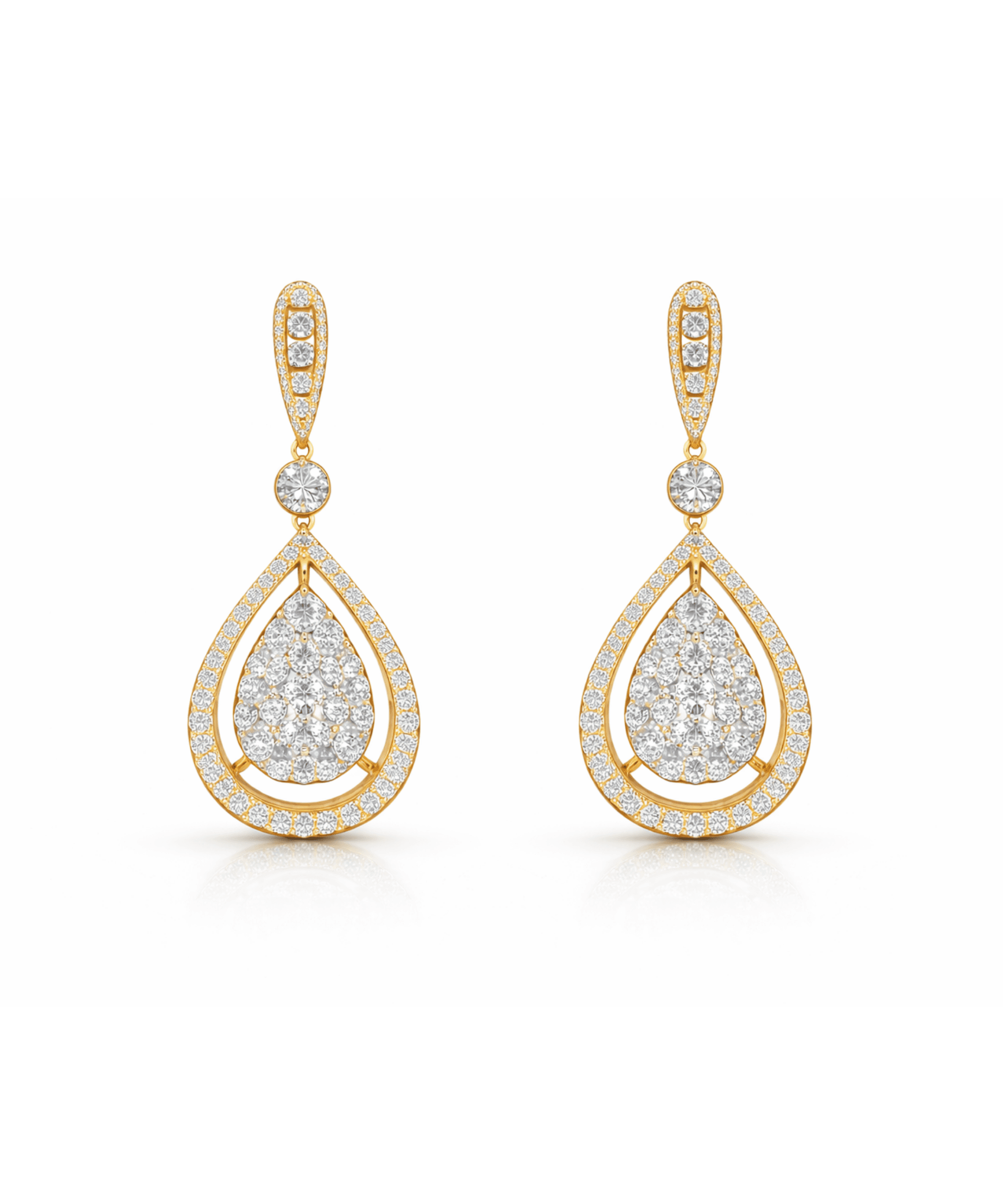 Pear Halo Drop Earrings alternate view