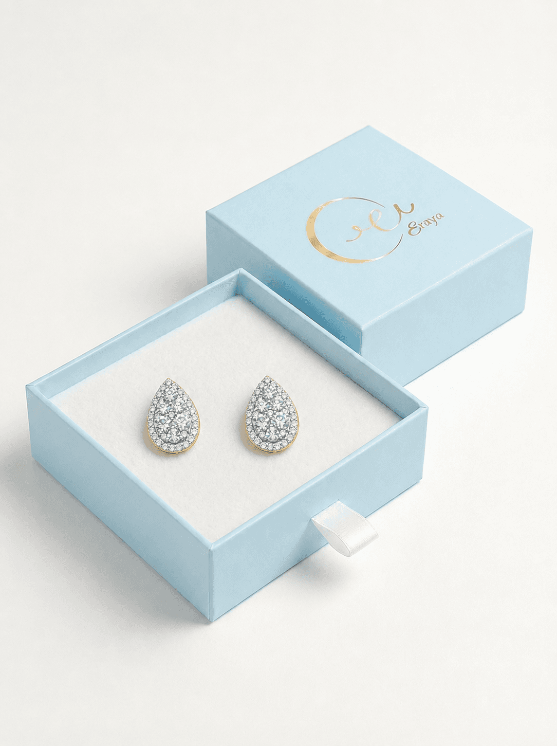 Teardrop Diamond Stud Earrings thumbnail 4