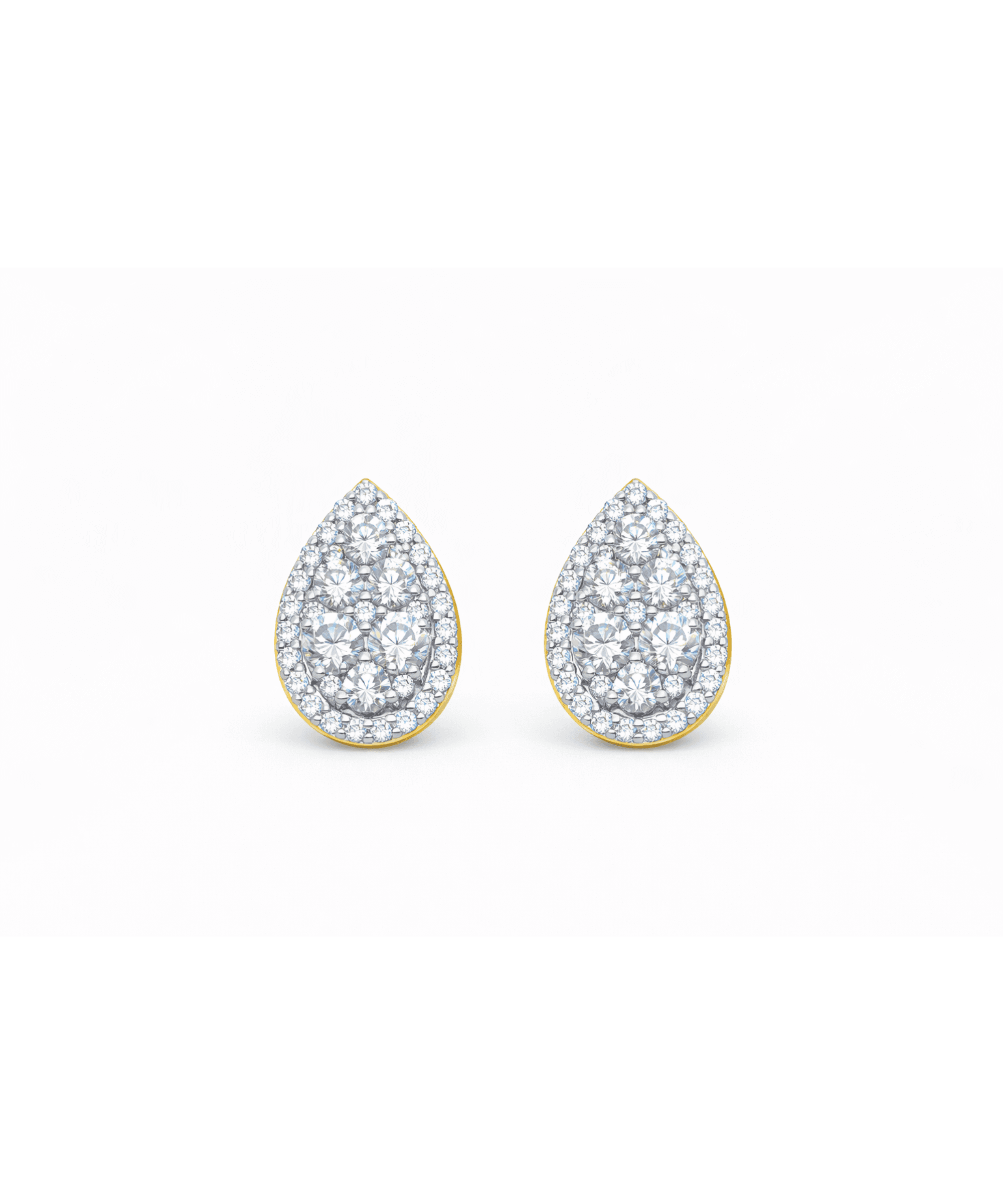 Teardrop Diamond Stud Earrings alternate view