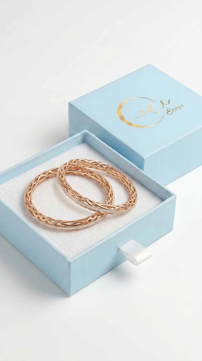 Braided Elegance Zircon Bangles - Single thumbnail 4