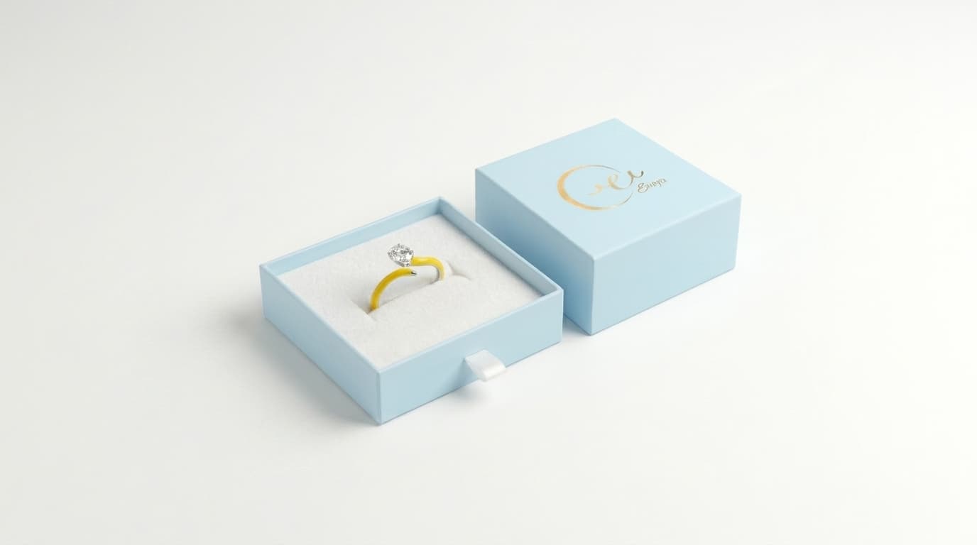 Enamel Oval Solitaire Open Ring thumbnail 3