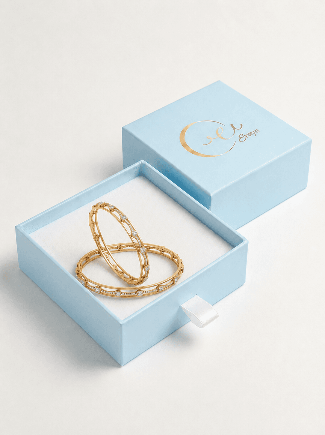 Geometric Zircon Frame Bangles - Single Pc thumbnail 4