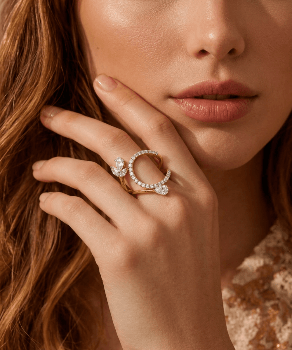 Golden Petal Swirl Ring thumbnail 2