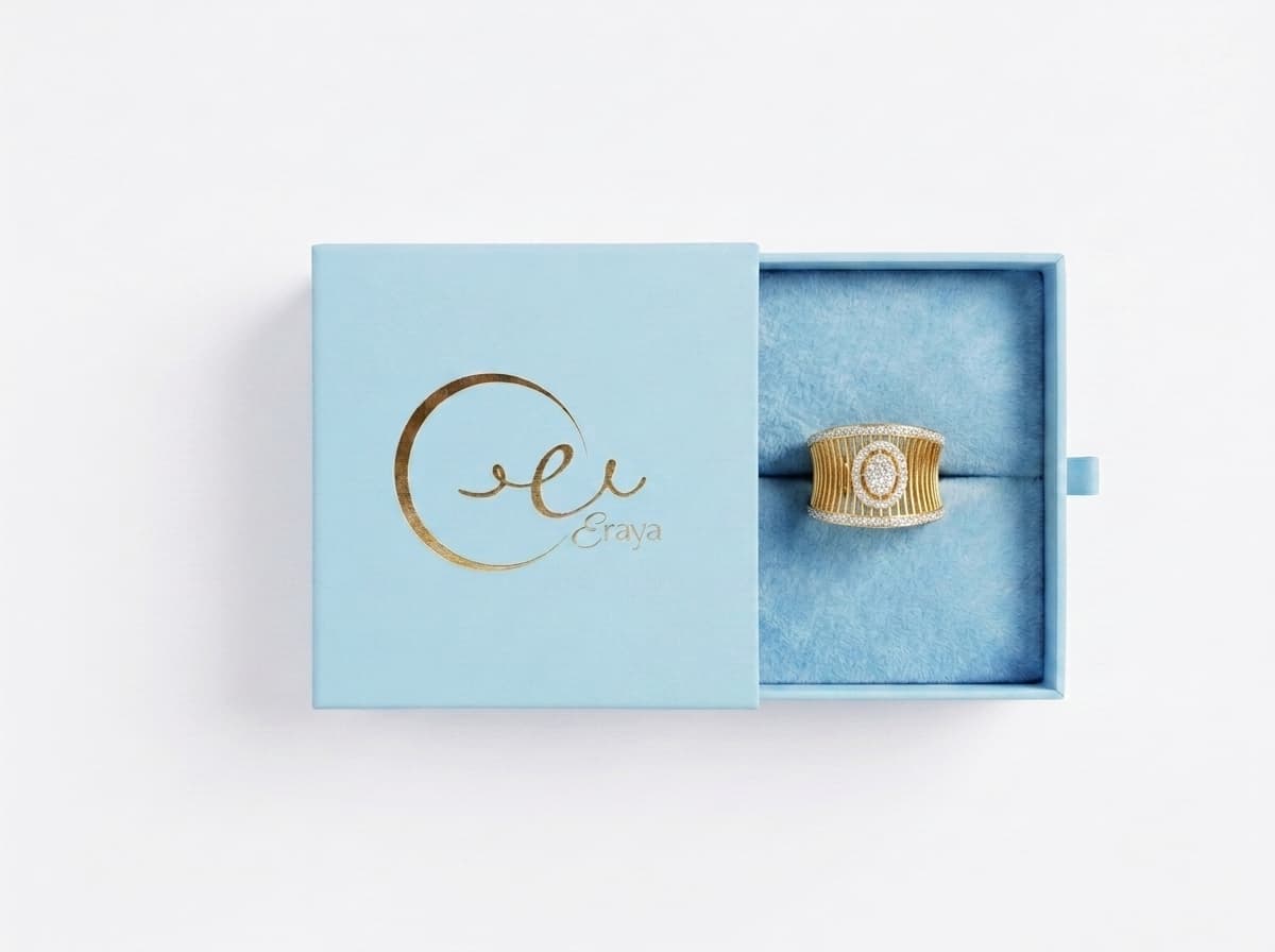 Golden Regal Halo Cuff Ring thumbnail 3