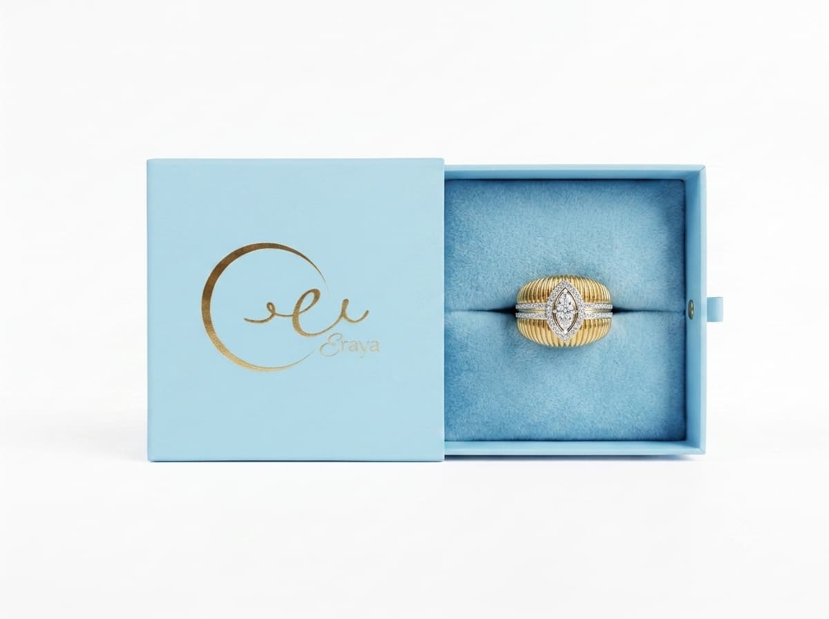 Marquise Halo Wire Statement Ring thumbnail 3