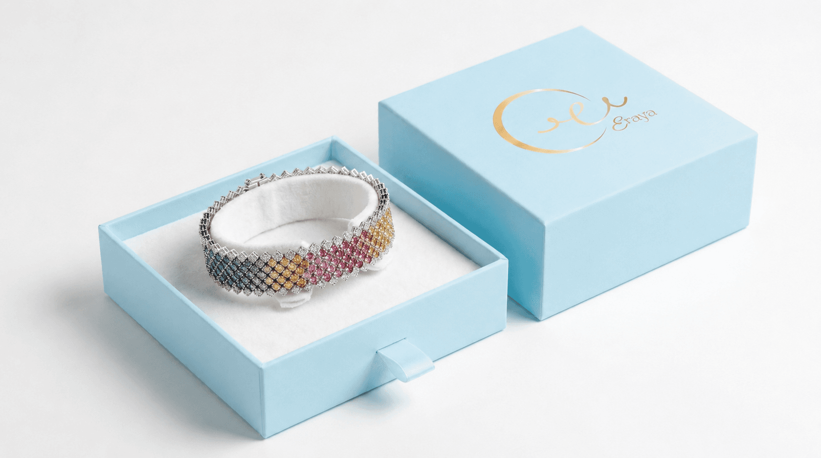 Ombre Multi Row Diamond Statement Bracelet alternate view