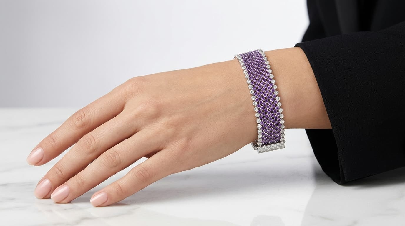 Princess Amethyst Statement  Bracelet
