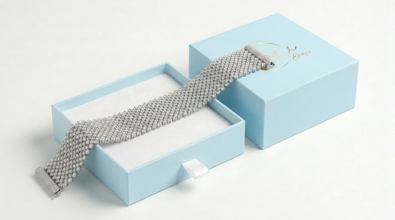 Wide Multi Row Diamond Statement Bracelet thumbnail 4