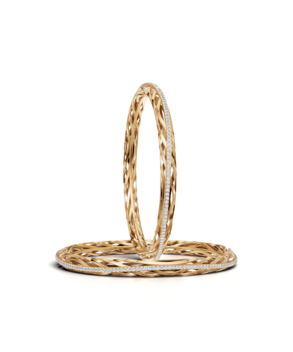Braided Elegance Zircon Bangles