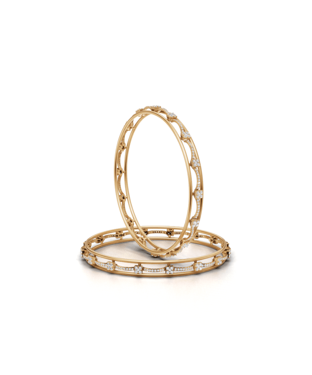 Geometric Zircon Frame Bangles