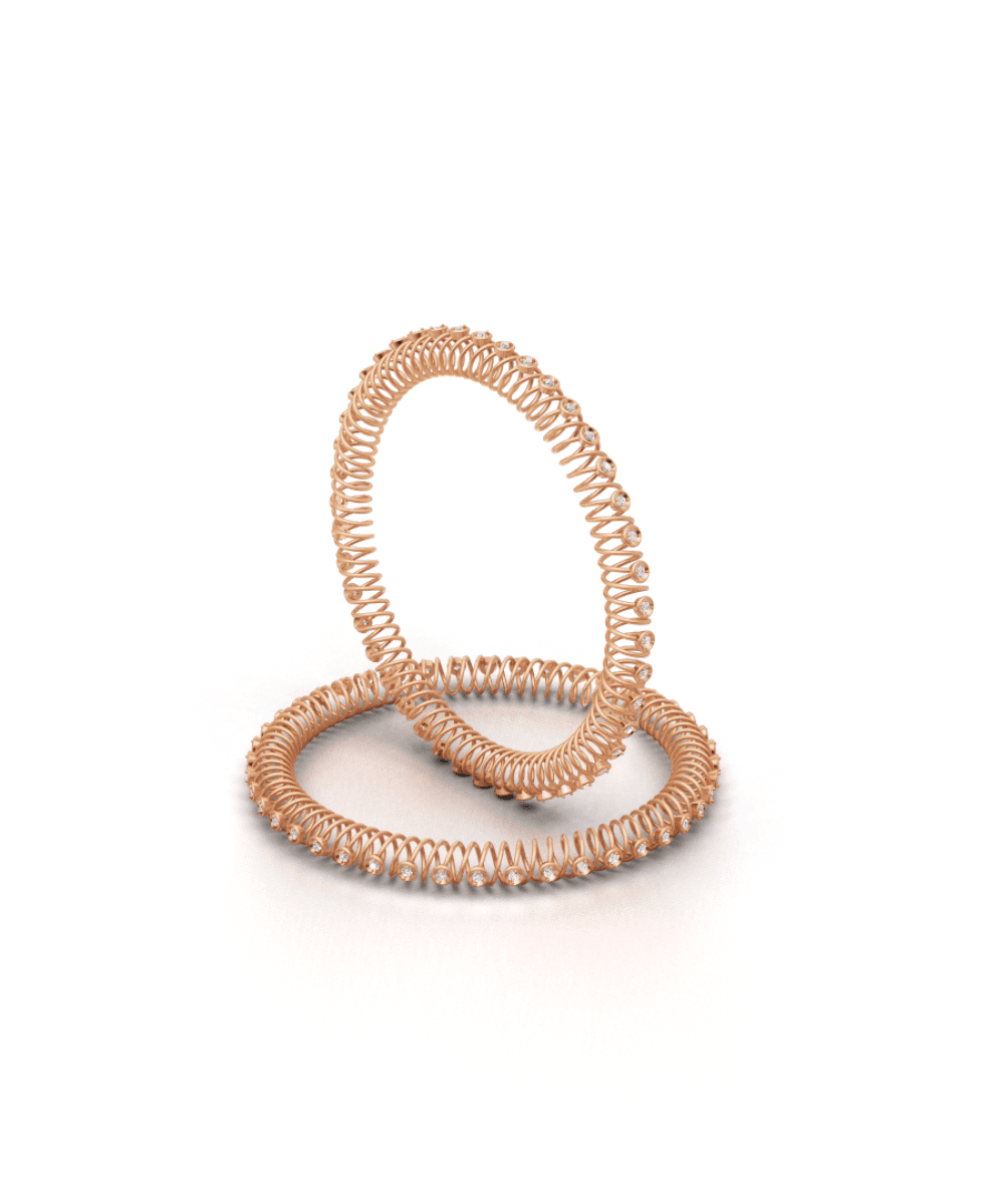 Spiral Zircon Bangles