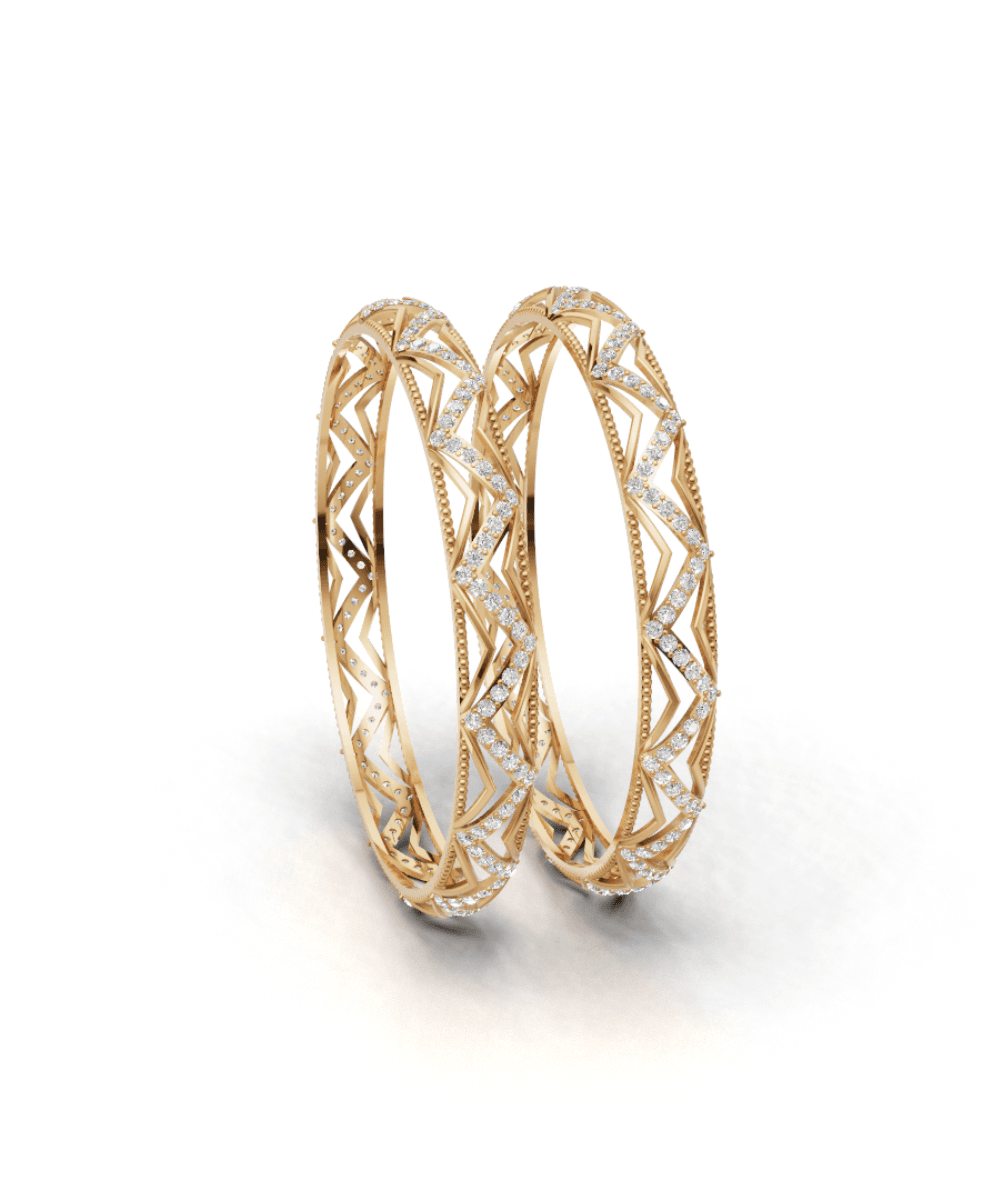 Zigzag Cutwork Bangles