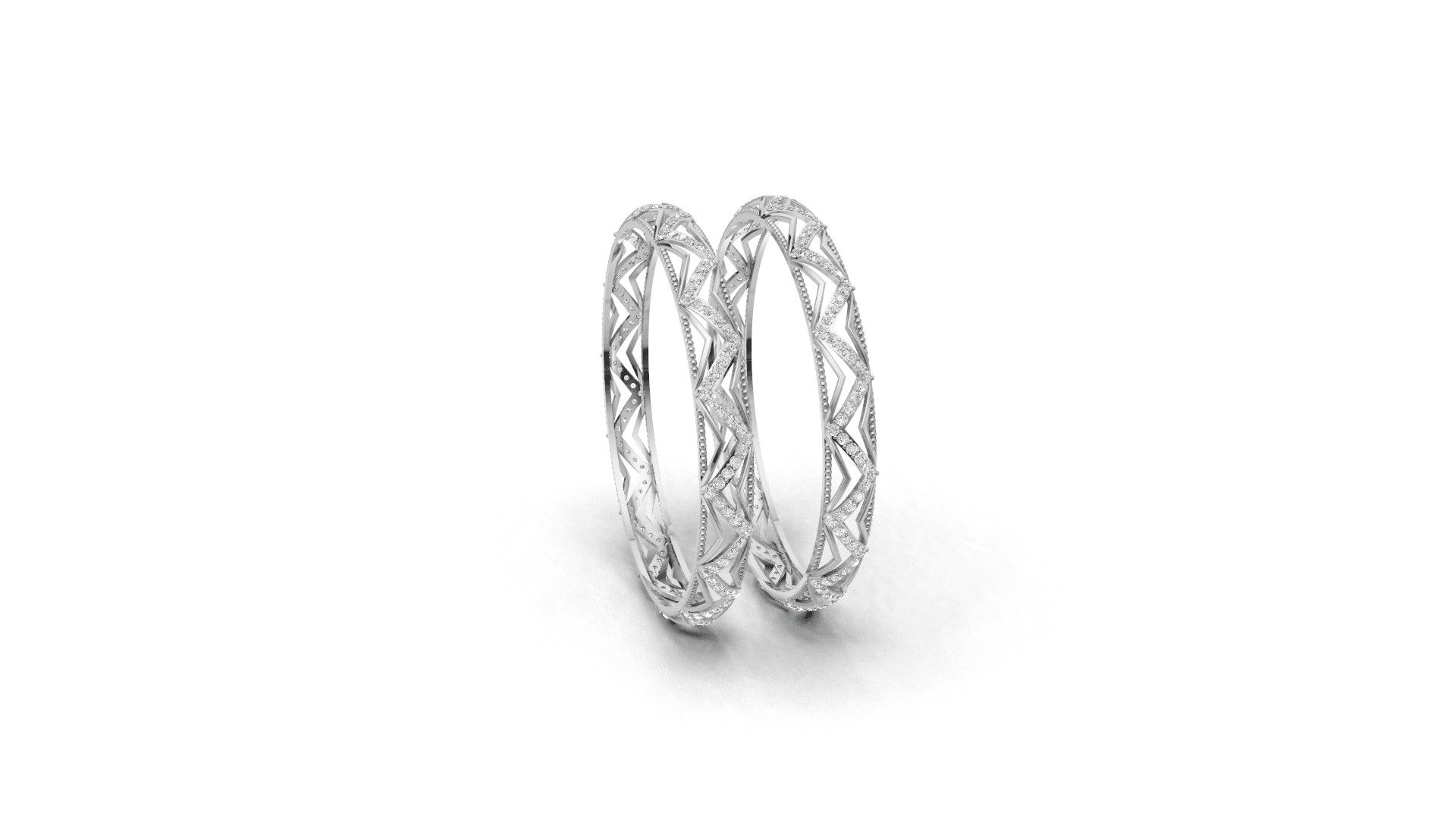 Zigzag Cutwork Bangles alternate view