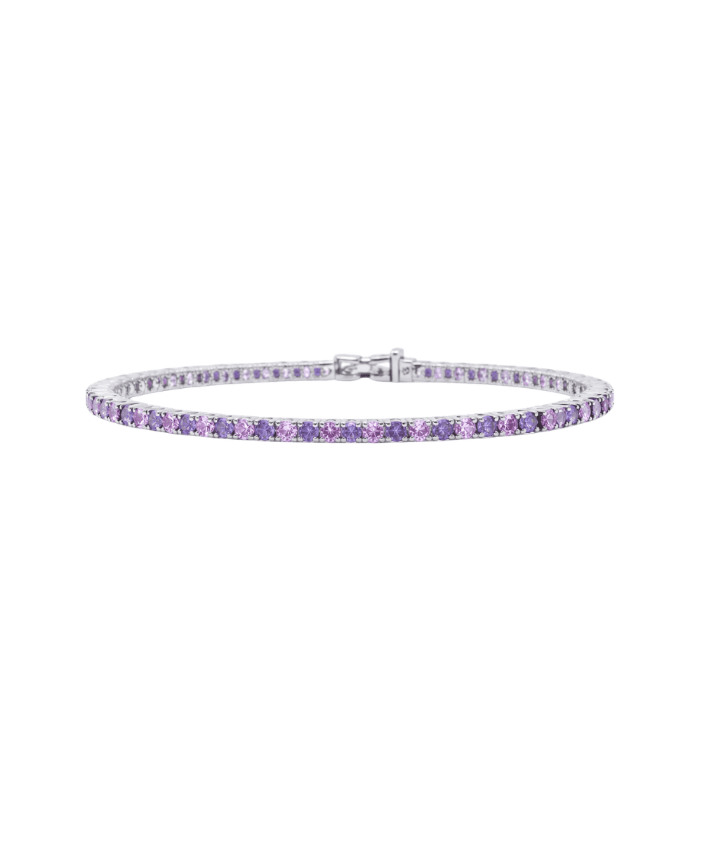 Lavender and Lilac Round Diamond Tennis Bracelet