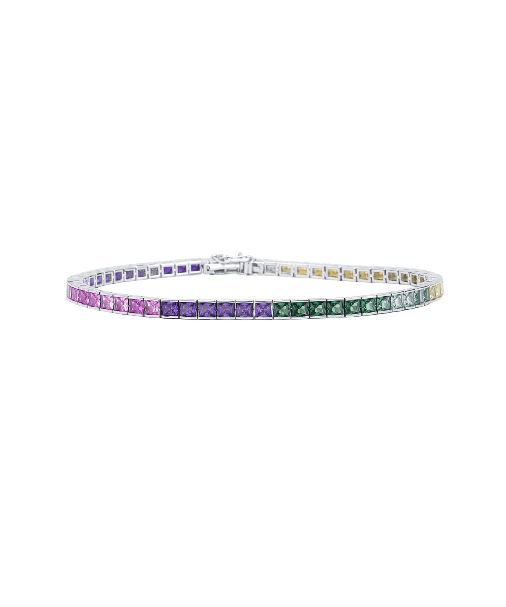 Multi Color Stone Tennis Bracelet