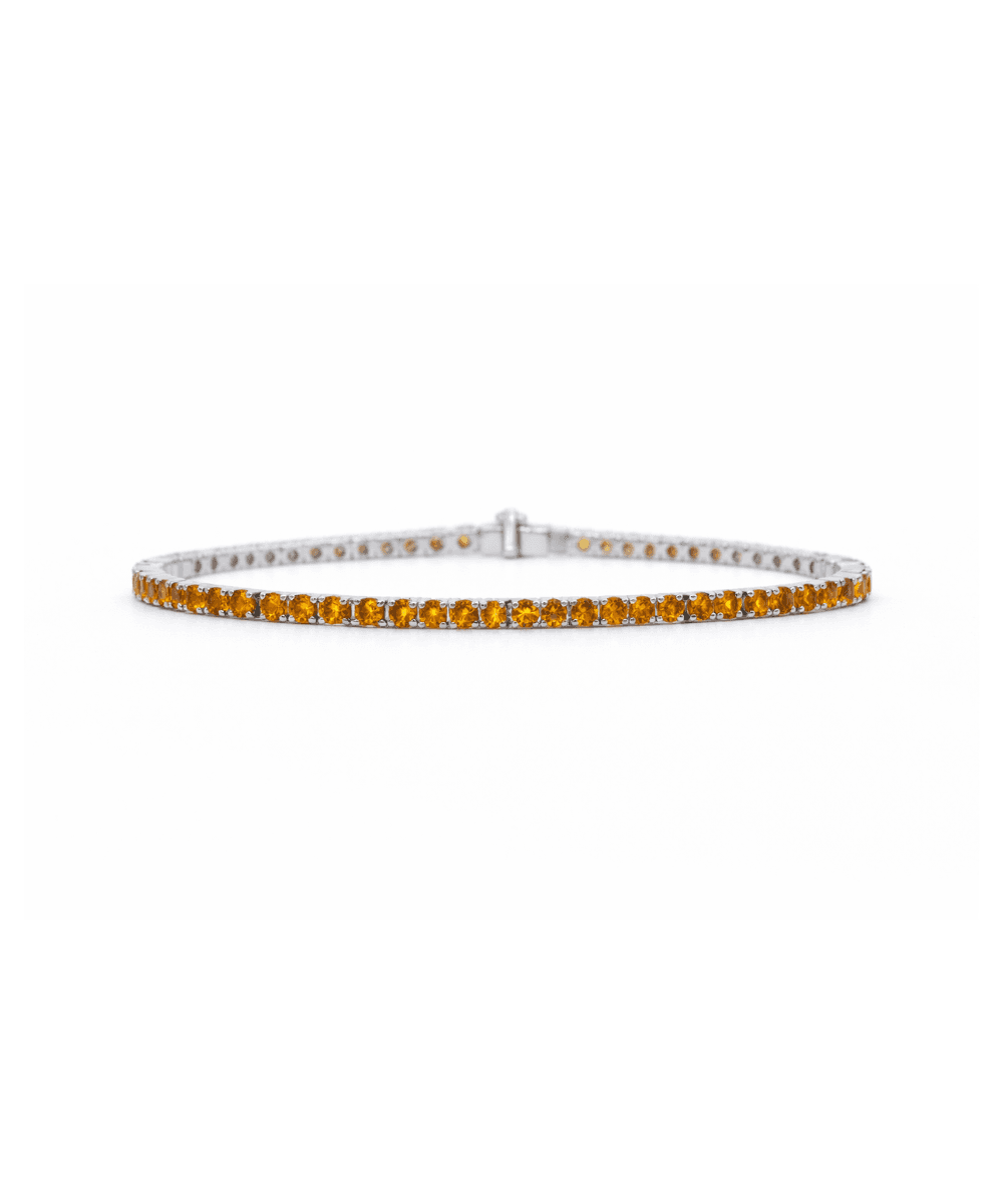 Yellow Round Cut Diamond Tennis Bracelet